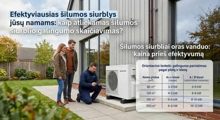Šilumos siurblio galingumo skaičiavimas